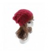 Yanekop Unisex Trendy Warm Beanie Chunky Soft Stretch Cable Knit Slouchy Hat - Red - CL12MY7FKQC