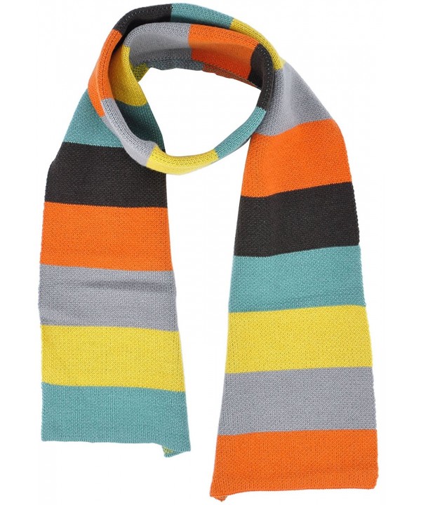 Simplicity Women's Winter Multi-Color Patterned Reversible Knit Scarf - 3397_orange/Yellow - CM11GGS9L11