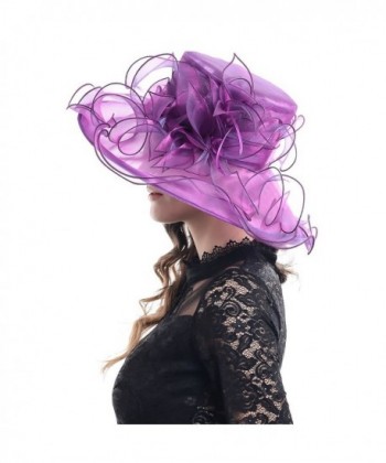 Leaves Organza Church Kentucky Violet in Women's Sun Hats