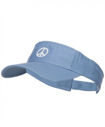 Peace Symbol Embroidered Washed Visor - Lt Blue - CN184WXO8GW