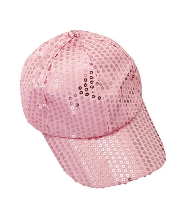 Hatop Sequin Adjustable Super Cool Sport Outdoor Cloth Baseball Cap (Pink) - CB12DAFPN3V