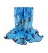 Hunzed Women Vintage Colorful Lace Gauze Butterfly Veil Scarf Shawl Wrap - Sky Blue - C212O51KOYY