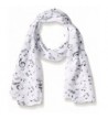 Uget Women's Music Note Print Chiffon Long Scarf Wrap Shawls - White - CJ126SC58MZ