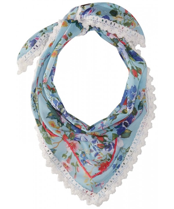 Steve Madden Women's Dolce Floral Triangle Neckerchief - Blue - C312NV6CI2S