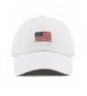 THE HAT DEPOT Washed 100% Cotton America Flag Low Profile Adjustable Strap Baseball Cap Hat - Flag-white - C3182I8AYAK