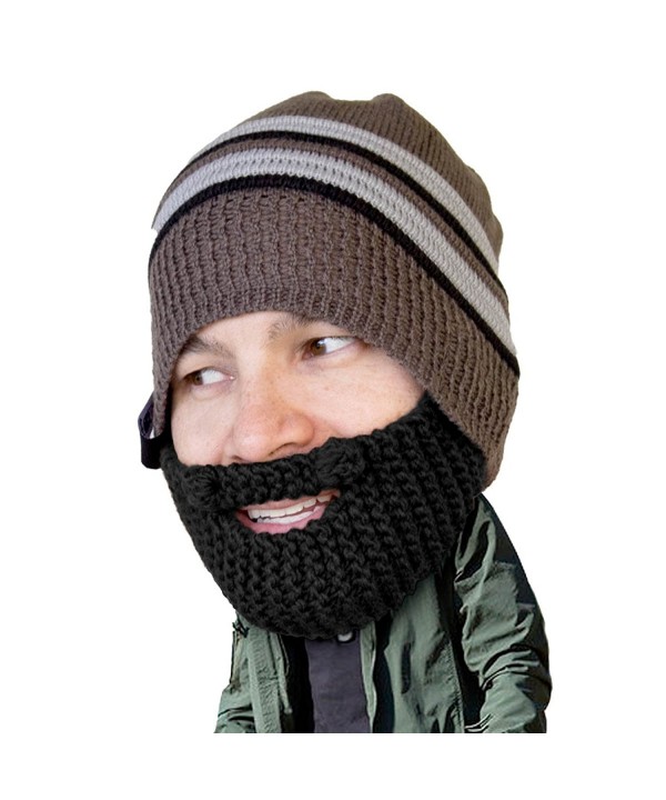 Beard Head - The Original Stubble Chico Knit Beard Hat - Black - CY12IQ8FNZB