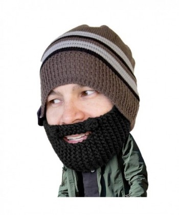 Beard Head - The Original Stubble Chico Knit Beard Hat - Black - CY12IQ8FNZB