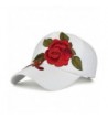 D-Sun Unisex Baseball Cap with Flower Embroidery Adjustable Leisure Casual Snapback Hat - White - C01825NCA2Z