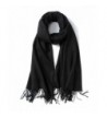 Lujuny Unisex Pure Color Cashmere Scarf Shawl - Warm Infinity Blanket Wrap for Spring - Black - C017Y0OY9WR