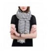 YAOSEN Classic Black and White Striped Scarf Warm Fringed Shawl - CH185A7KMZ2