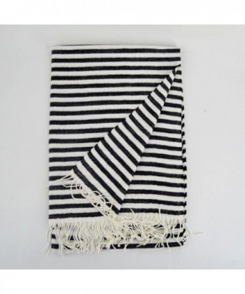 YAOSEN Classic Black Striped Fringed in Wraps & Pashminas