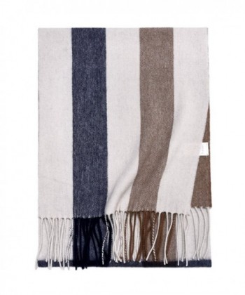 ZORJAR Fashion Scarves Camel Blue Multistripe