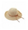 Glamorstar Women's Summer Beach Cap Foldable Braid Sun Straw Hats - Rice - CR12G44N991