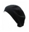 AN Beret Beanie Hat for Women Fashion Light Weight Knit Solid Color - Black - C312BZCTPEP