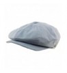 Men's 8 Panel Solid Plain 100% Cotton Snap Newsboy Drivers Cabbie Cap Hat - Indigo - CB17Z4INUH3