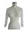 EllieHouse Women's Lace Wraps Wedding Bridal Bolero Jacket With Pearls WJ16 - White - CE12MMUS2MZ