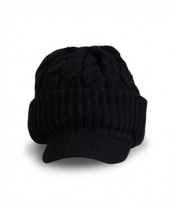 Newsboy knitted trendy winter Black_Heavyweight in Women's Newsboy Caps