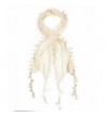 Bohomonde Della Scarf- Lace Tassel Scarf- Crochet Trim - Antique White - C111QHM0ZN9
