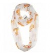 Vivian & Vincent Soft Light Cartoon Fox Sheer Infinity Scarf - Alt White - CI186ZGDYAK