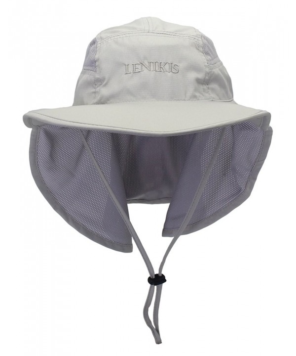 Lenikis Unisex Outdoor Activities UV Protecting Sun Hats With Neck Flap - .Light-grey - CY1262B7VRR