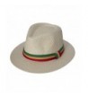 Straw Fedora Hat w/ Rasta Band - Natural - CL11L6VJ6OZ