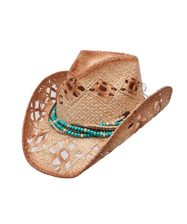 Charlie 1 Horse Women's High Strung Vented Raffia Hat With Twisted Bead Band - Brown - C411RWCABNL