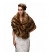 FOLWEP Brown Bridal Wedding Faux Fur Jacket/ Wrap/shawls for Wedding/Party/Show - CB12LTA97I1