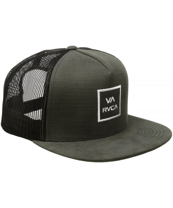 RVCA Men's All The Way Trucker Hat - Dark Olive - C012NA3YG3X