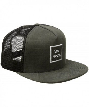 RVCA Men's All The Way Trucker Hat - Dark Olive - C012NA3YG3X