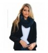 Aris Womens Thick & Chunky Chic Cable Knit Infinity Bundle Scarf & Bag - Navy - CI12O4XFQ0T