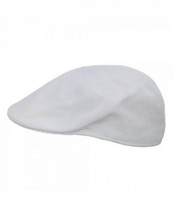 Mens White Knitted Golf Gatsby Ascot Newsboy Cap - CN11JDO02VX