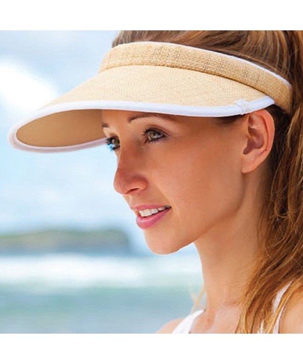 Kooringal Ladies Sun Visor /Womens Sun Visor / Beach Visor - Raffia - C311PT1S2F7