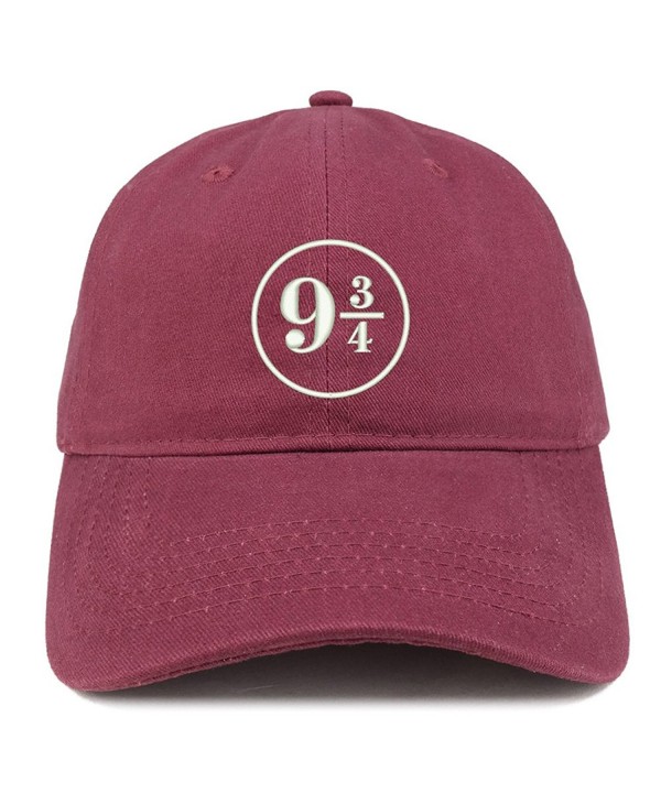 Trendy Apparel Shop Harry Platform Embroidered Soft Cotton Adjustable Cap Dad Hat - Maroon - CG185HMOWEI