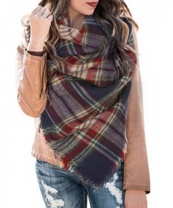 Womens Plaid Blanket Scarf Winter Soft Tassel Scarfs Gorgeous Wrap Shawl By Chuanqi - Style-01 - CD187I30KD5