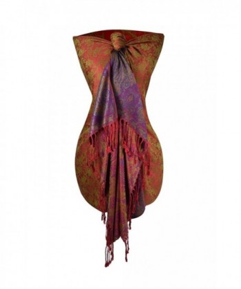Peach Couture Pashmina Intricate Paisley in Fashion Scarves