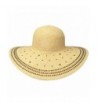 Port Classic Wide Brim Floppy Sun Hat w/Metallic Studs - Beige - CY17XHWZSG3