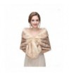 LMBRIDAL Women's Bridal Wraps Faux Fur Shawl Wedding Bolero Formal Jacket MPJ02 - Dark Champagne - CA1880CZ3CE