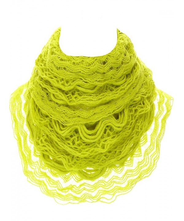 Women's Knit Multi Layer Ruffle Infinity Scarf - Mustard - CD11POQ6CBD