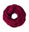 Loritta Womens Winter Warm Ribbed Thick Knit Infinity Scarf Circle Loop Cowl Scarf - Red Wine - CH1859DWQMN