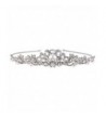 EVER FAITH Women's Austrian Crystal Vintage Inspired Flower Knot Hair Band Tiara Clear Silver-Tone - CN12N1J6MPP