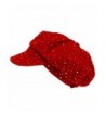 Red Sparkle Newsboy Cap / Red Hat Ladies - C6113R9KKD5