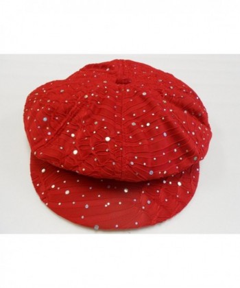 Red Sparkle Newsboy Hat Ladies