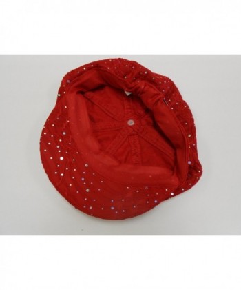 Red Sparkle Newsboy Hat Ladies in Women's Newsboy Caps