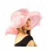 Fancy Kentucky Derby Floppy Ruffle Exotic Floral Organza Church Hat - Pink - CO11JYWRF2X