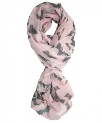 Ted and Jack - Graceful Butterflies Silhouette Print Scarf - Pale Rose - CV182H0U2UX