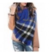 Womens Blanket Scarf Plaid Winter Fall Warm Tartan Shawls Wraps Chunky Classic Soft Scarfs - 1-blue - CQ186C3MOQE