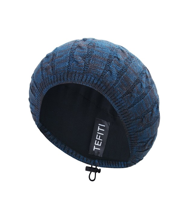 Women Hat-CocoCap Adjustable Knit Beanie Beret Women Girls Lightweight Hair Net Snood Hats - Black and Blue - CI17YG26G3T