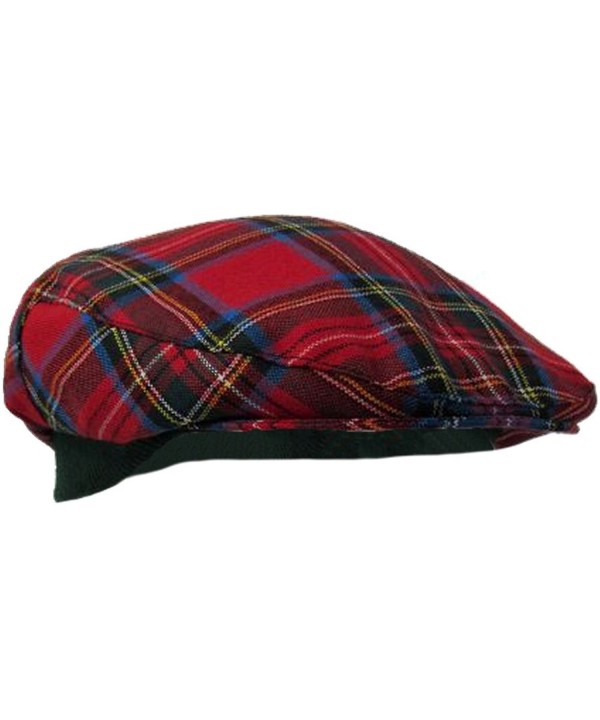 Authentic Royal Stewart Tartan Golf Cap - Made In Scotland - C011IWEFZVH