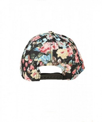 David Young Floral Black Cotton in Women's Baseball Caps