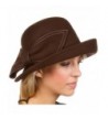 Sakkas Bobbi Vintage Style Wool Cloche Bell Derby Hat - Chocolate - CF11HNV3KNZ